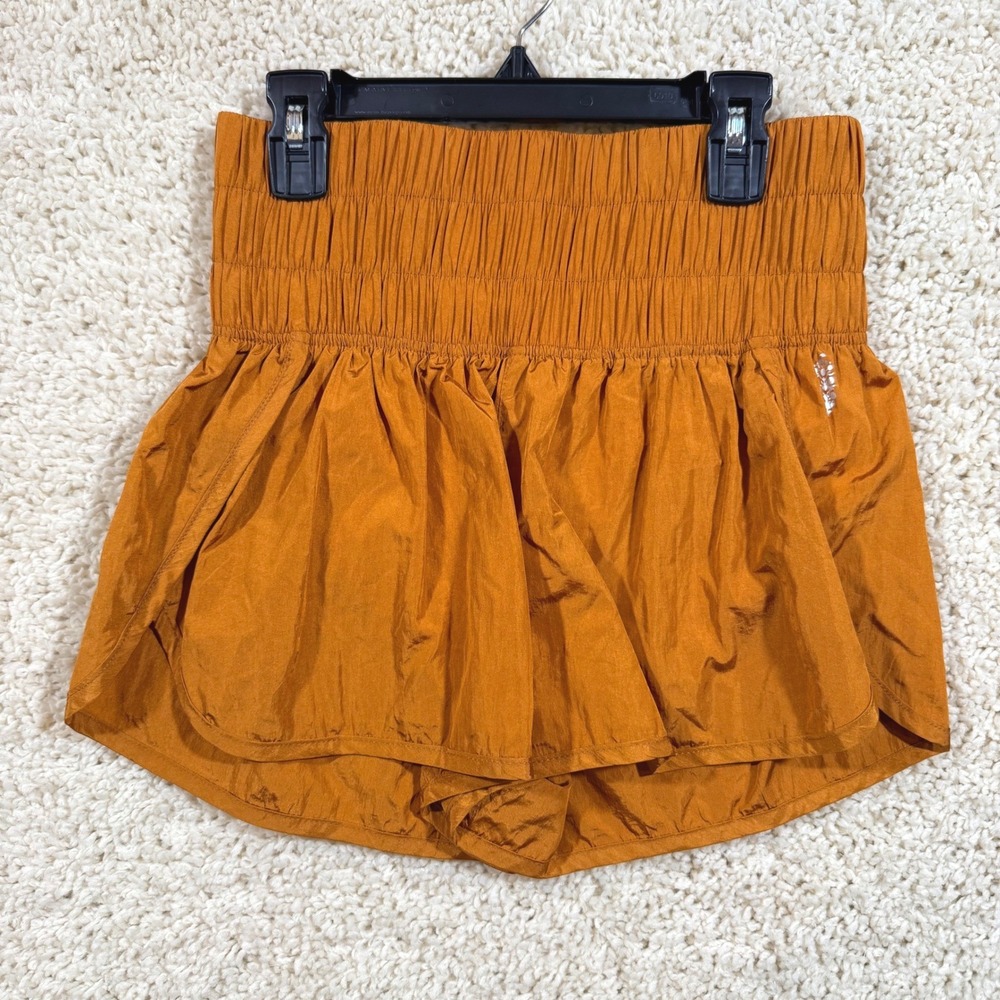 Free People Movement Burnt Orange The Way Home Shorts S Athletic Workout Gym